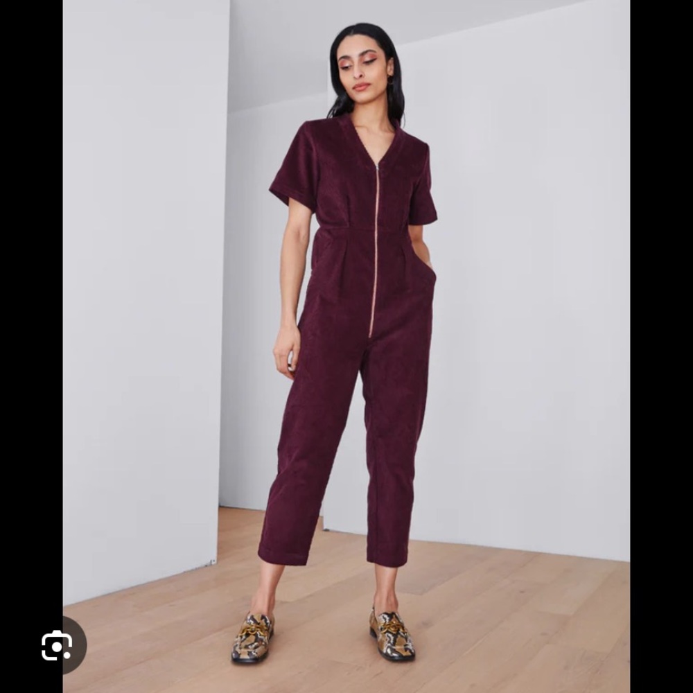 Dagg & Stacey plum corduroy Edwin jumpsuit